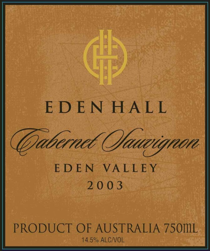 Eden Hall Wines Cabernet Sauvignon 2003 Front Label