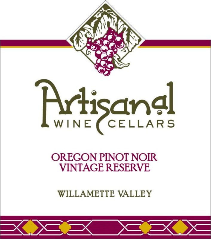 Artisinal Wine Cellars Vintage Reserve Pinot Noir 2012 Front Label