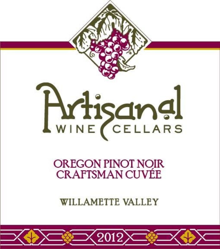 Artisinal Wine Cellars Craftsman Cuvee Pinot Noir 2012 Front Label