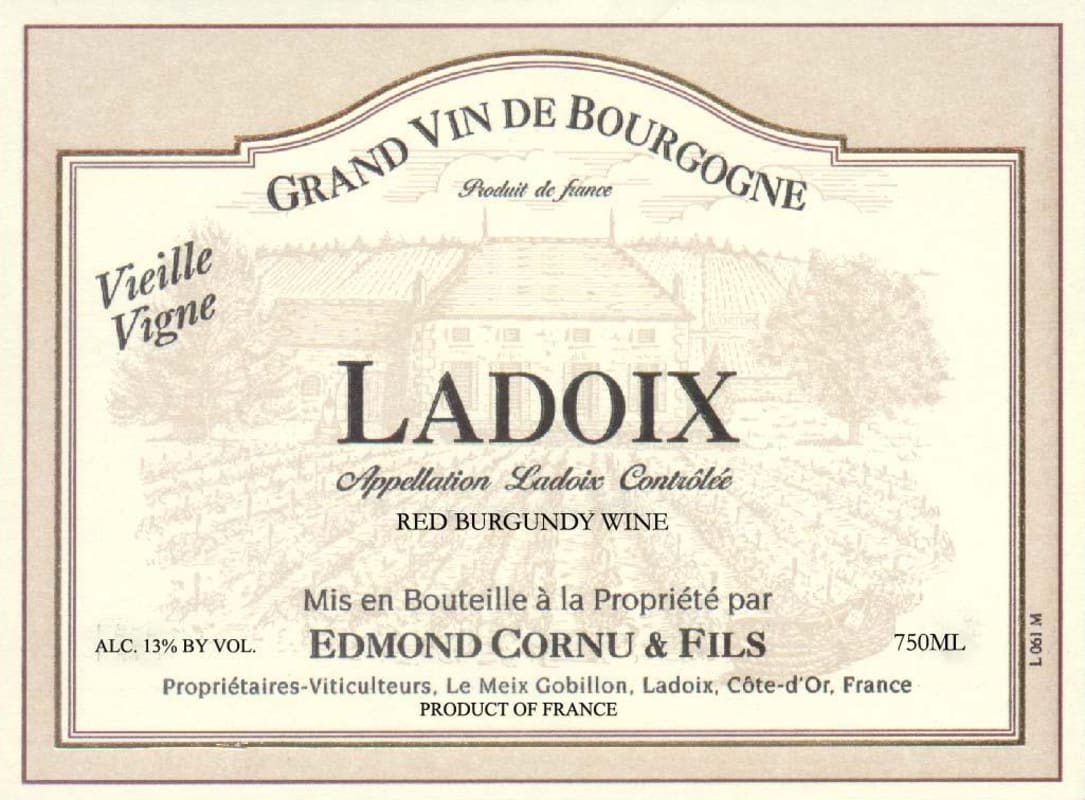 Edmond Cornu & Fils Ladoix Vieilles Vignes 2011 Front Label