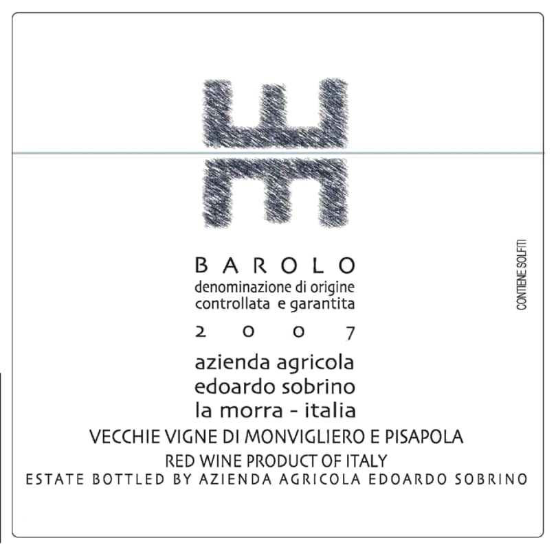 Bodega Severino Sanz Barolo Vecchie Vigne di Monvigliero e Pisapola 2007 Front Label