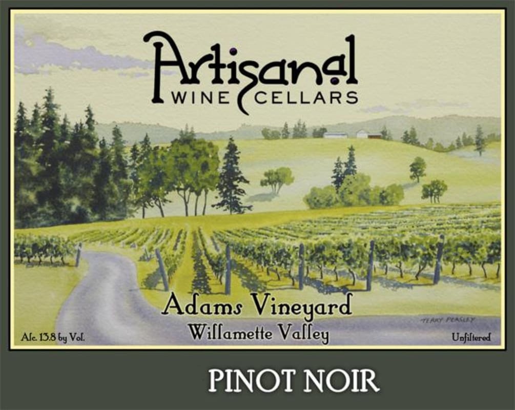 Artisinal Wine Cellars Adams Vineyard Pinot Noir 2007 Front Label