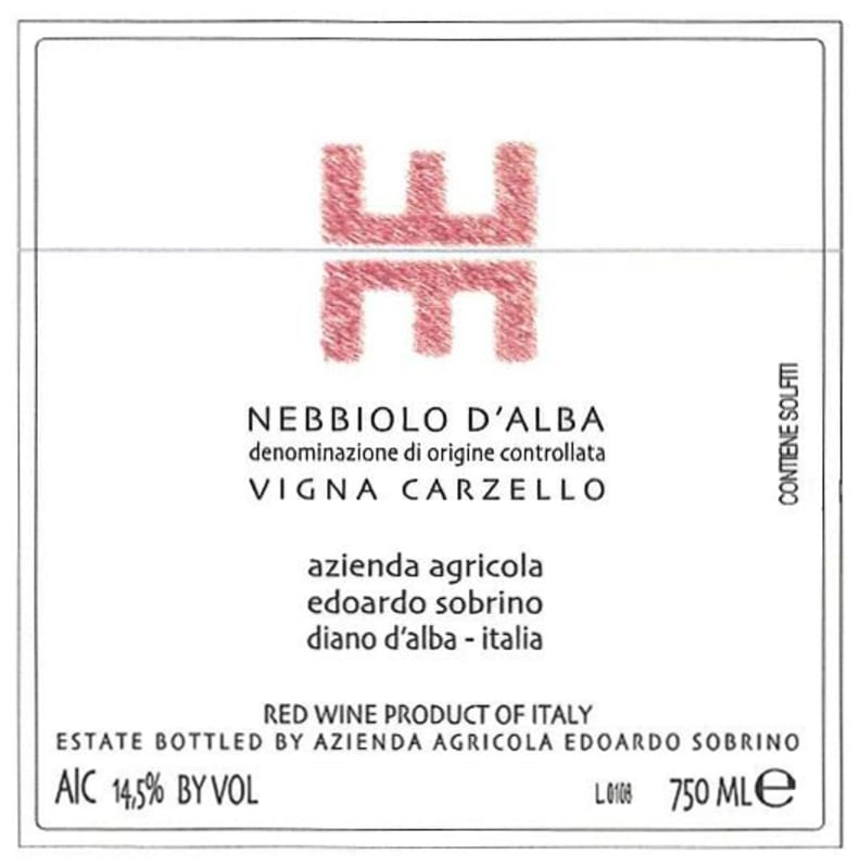 Bodega Severino Sanz Nebbiolo d'Alba Vigna Carzello 2007 Front Label
