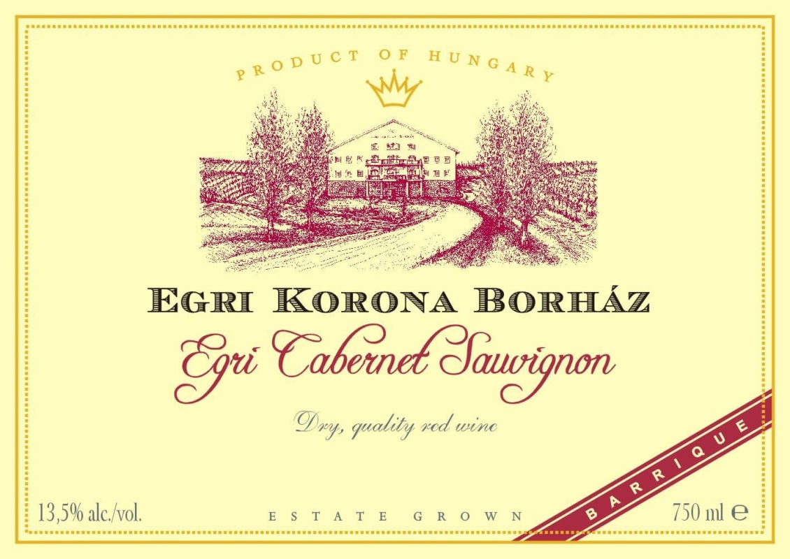 Patricius Winery Egri Barrique Cabernet Sauvignon 2014 Front Label