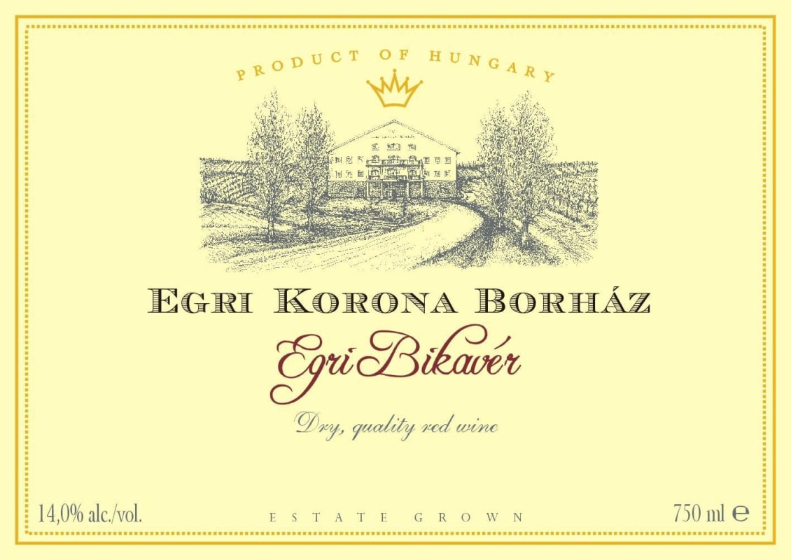 Egri Korona Borhaz Egri Bikaver 2012 Front Label