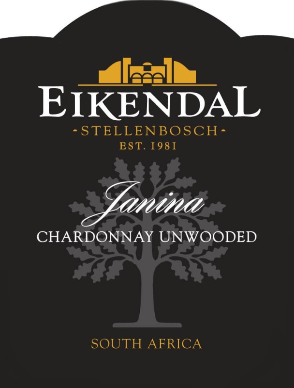 Eikendal Janina Unoaked Chardonnay 2013 Front Label