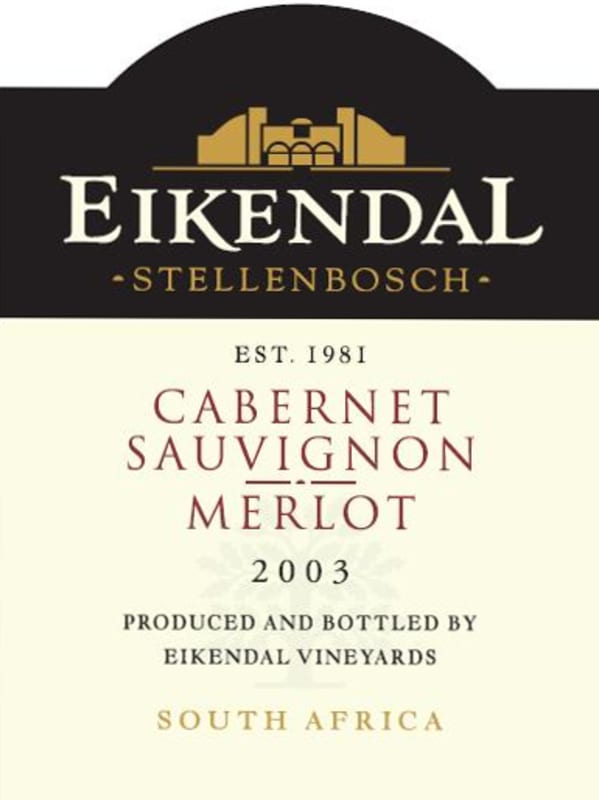 Eikendal Cabernet Sauvignon Merlot 2003 Front Label