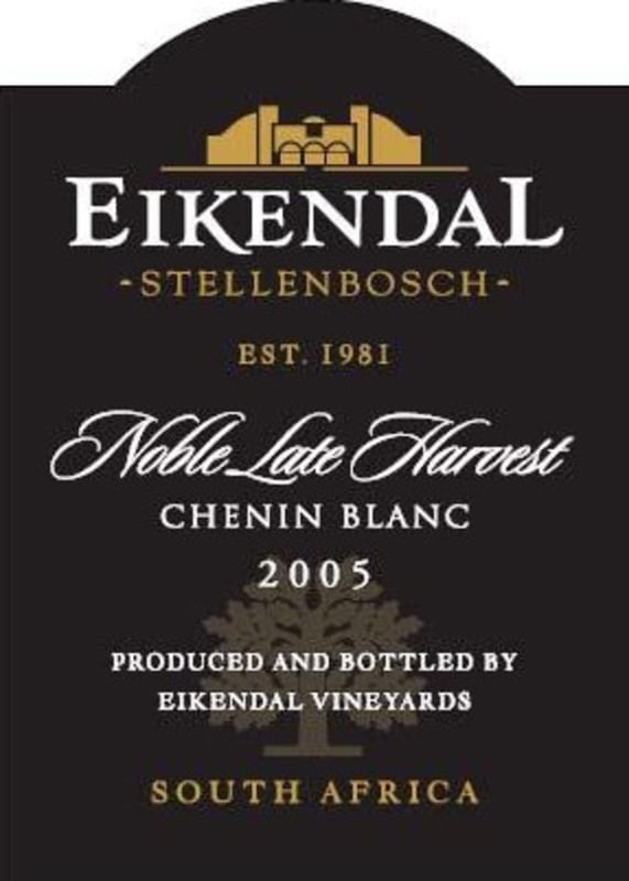 Eikendal Noble Late Harvest 2005 Front Label