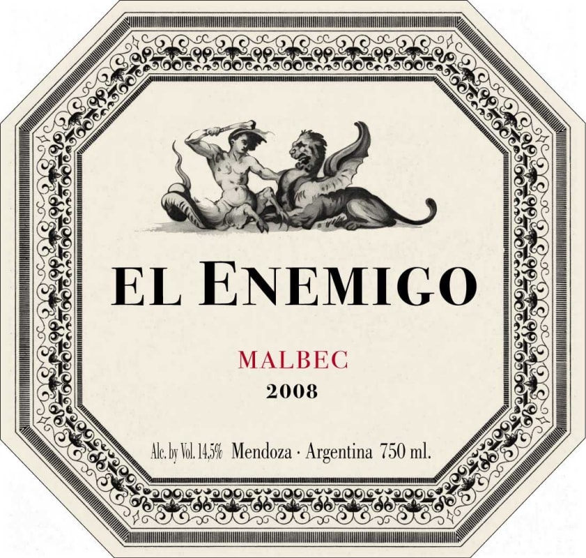 El Enemigo El Enemigo Malbec 2008 Front Label
