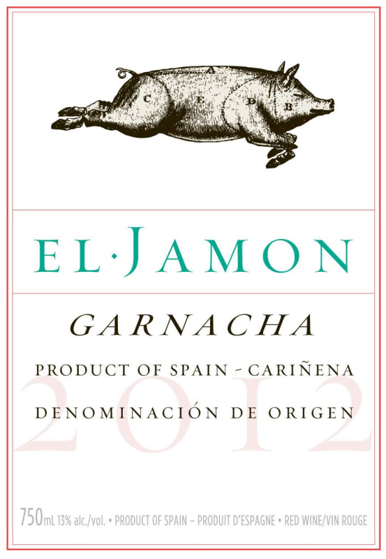 El Jamon Garnacha 2012 Front Label