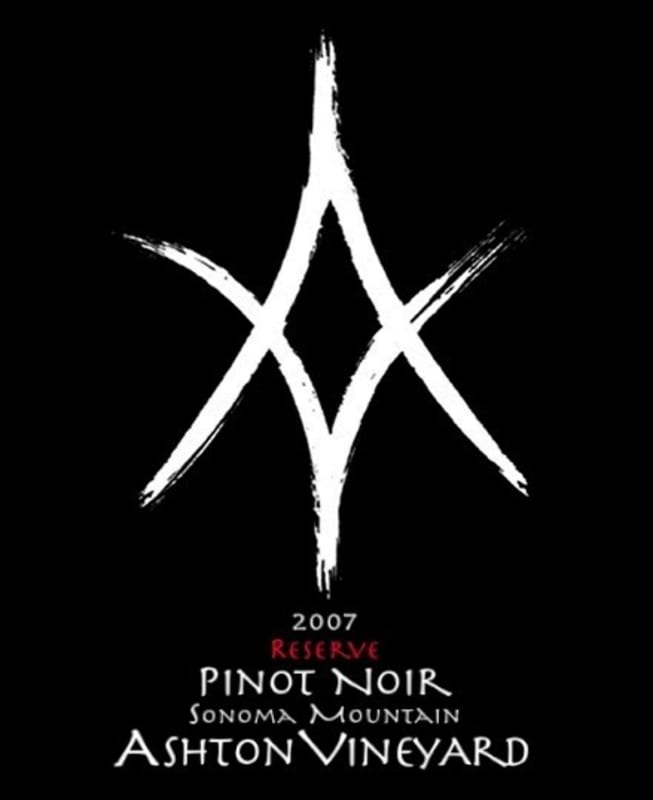 Ashton Vineyards Reserve Pinot Noir 2007 Front Label