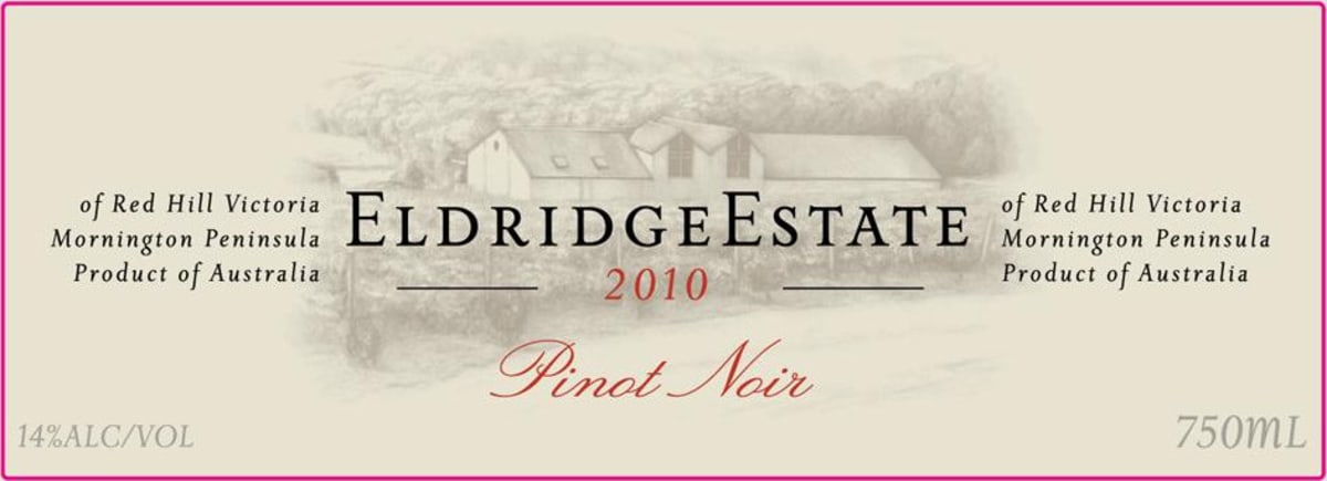 Eldridge Estate Pinot Noir 2010 Front Label