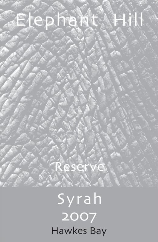 Elephant Hill Reserve Syrah 2007 Front Label