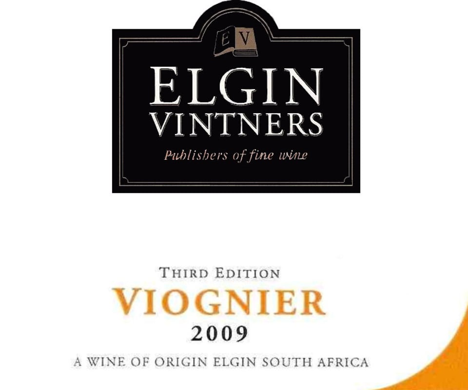 Elgin Vintners Viognier 2009 Front Label