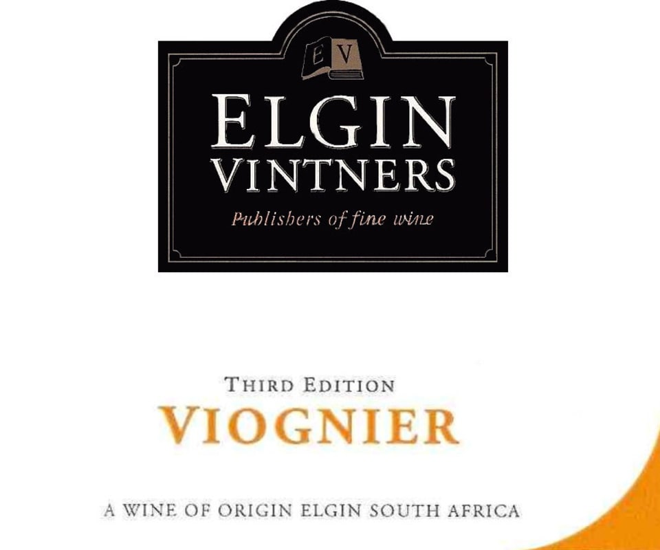 Elgin Vintners Viognier 2012 Front Label