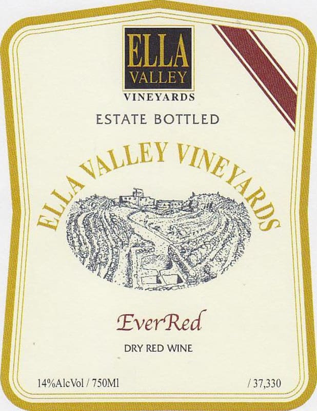 Ella Valley Ever Red 2010 Front Label