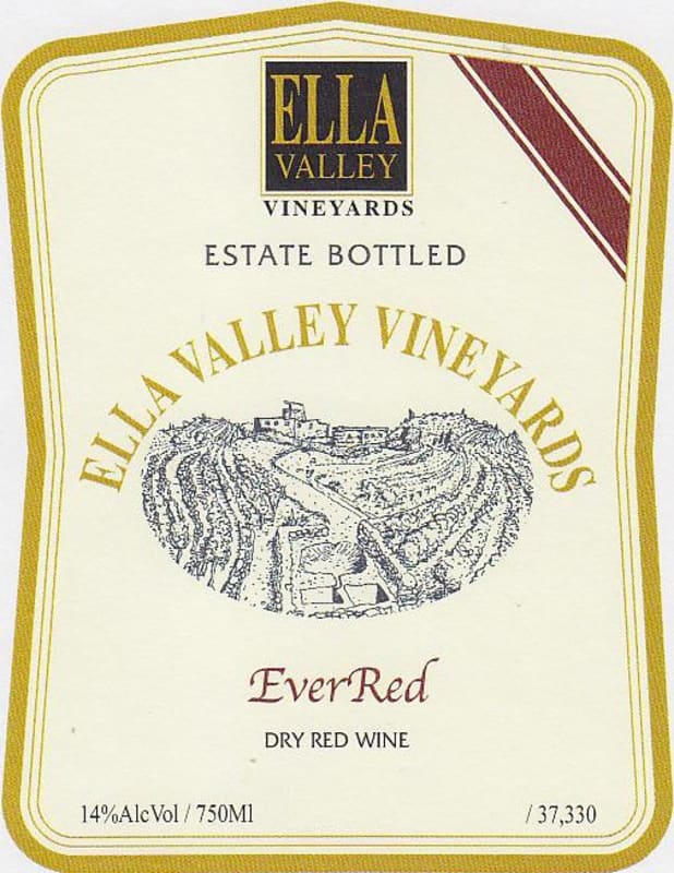 Ella Valley Ever Red 2011 Front Label