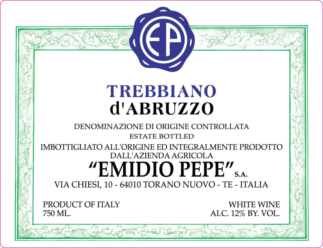 Emidio Pepe Trebbiano d'Abruzzo 2009 Front Label