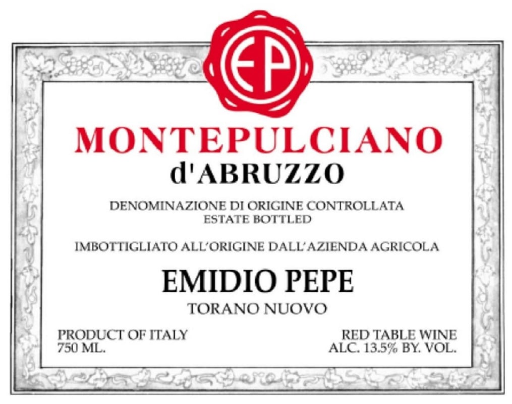 Emidio Pepe Montepulciano d'Abruzzo 2007 Front Label