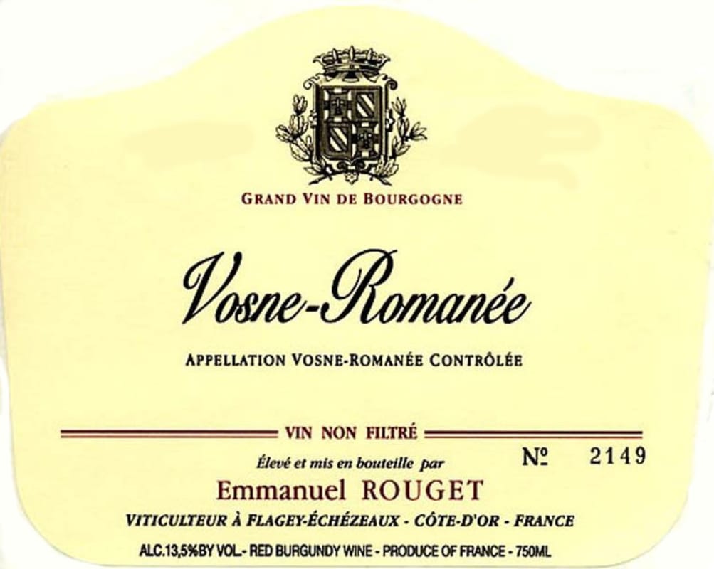 Emmanuel Rouget Vosne-Romanee 2012 Front Label
