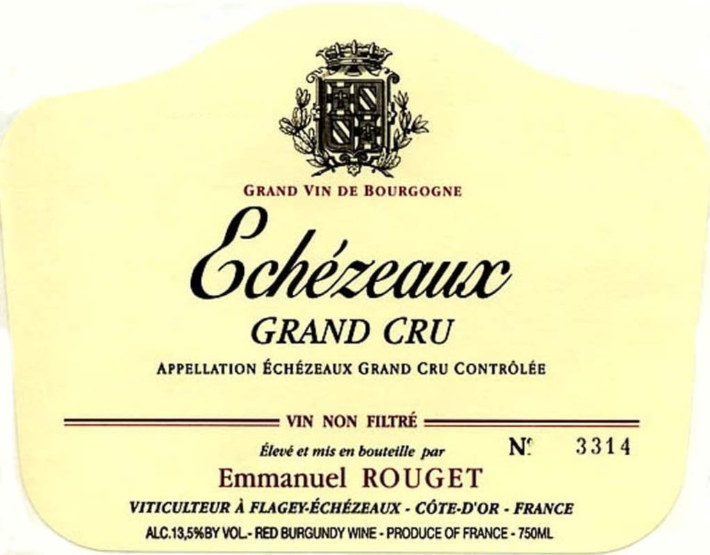 Emmanuel Rouget Echezeaux Grand Cru 2009 Front Label