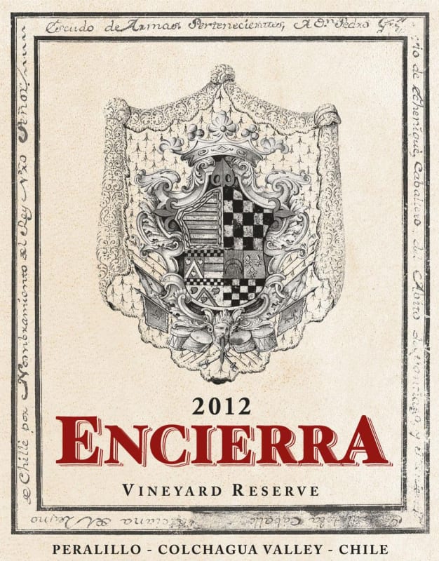 Encierra Perallillo Vineyard Reserve 2012 Front Label