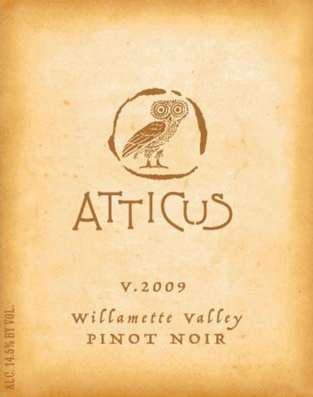 Atticus Wines Pinot Noir 2009 Front Label