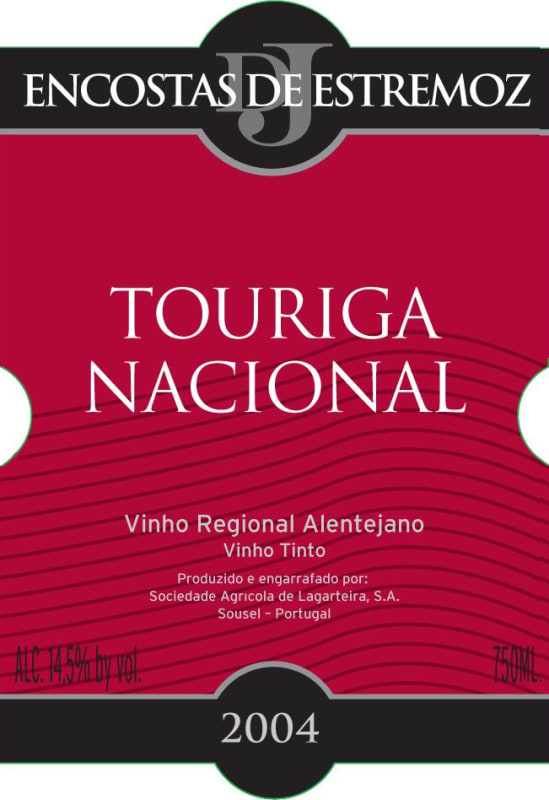 Encostas de Estremoz Touriga Nacional 2004 Front Label