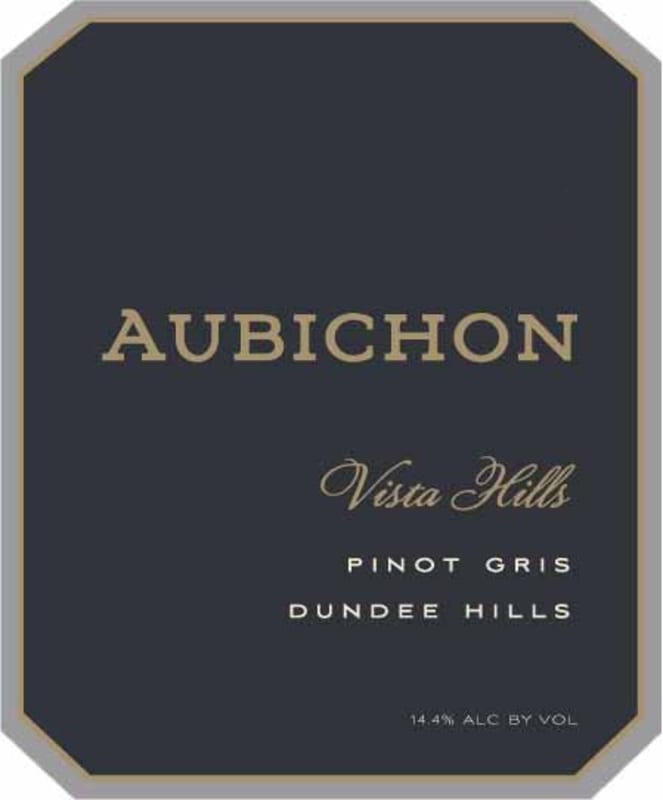 Aubichon Cellars Vista Pinot Gris 2015 Front Label