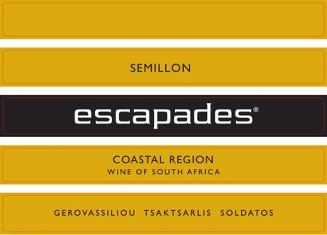 Escapade Winery Semillon 2013 Front Label