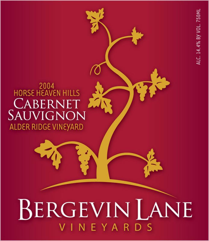 Bergevin Lane Alder Ridge Vineyard Cabernet Sauvignon 2004 Front Label