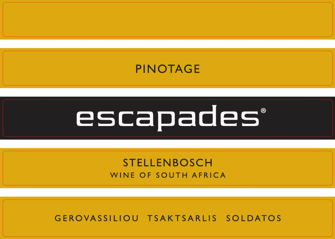 Escapade Winery Pinotage 2014 Front Label