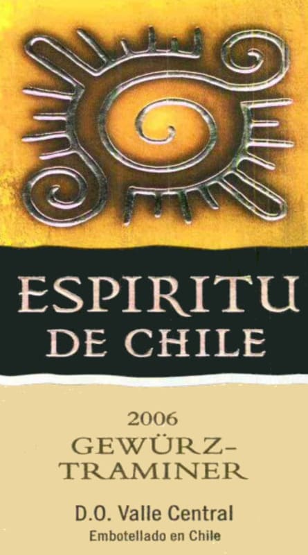 Espiritu de Chile Gewurztraminer 2006 Front Label