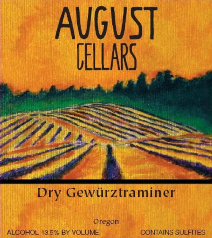 August Cellars Dry Gewurztraminer 2012 Front Label