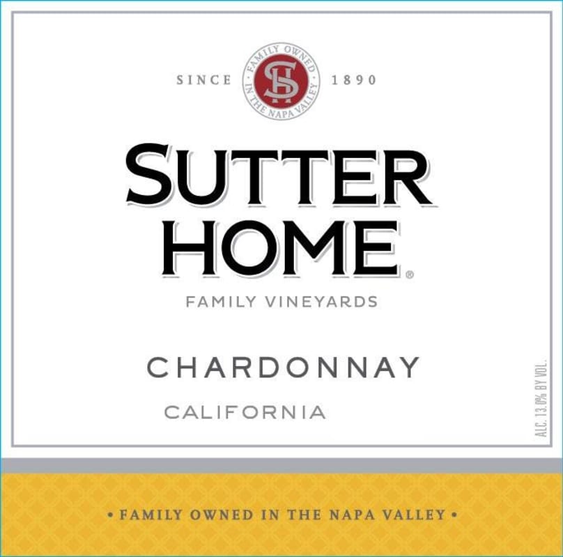 Sutter Home Chardonnay 2014 Front Label