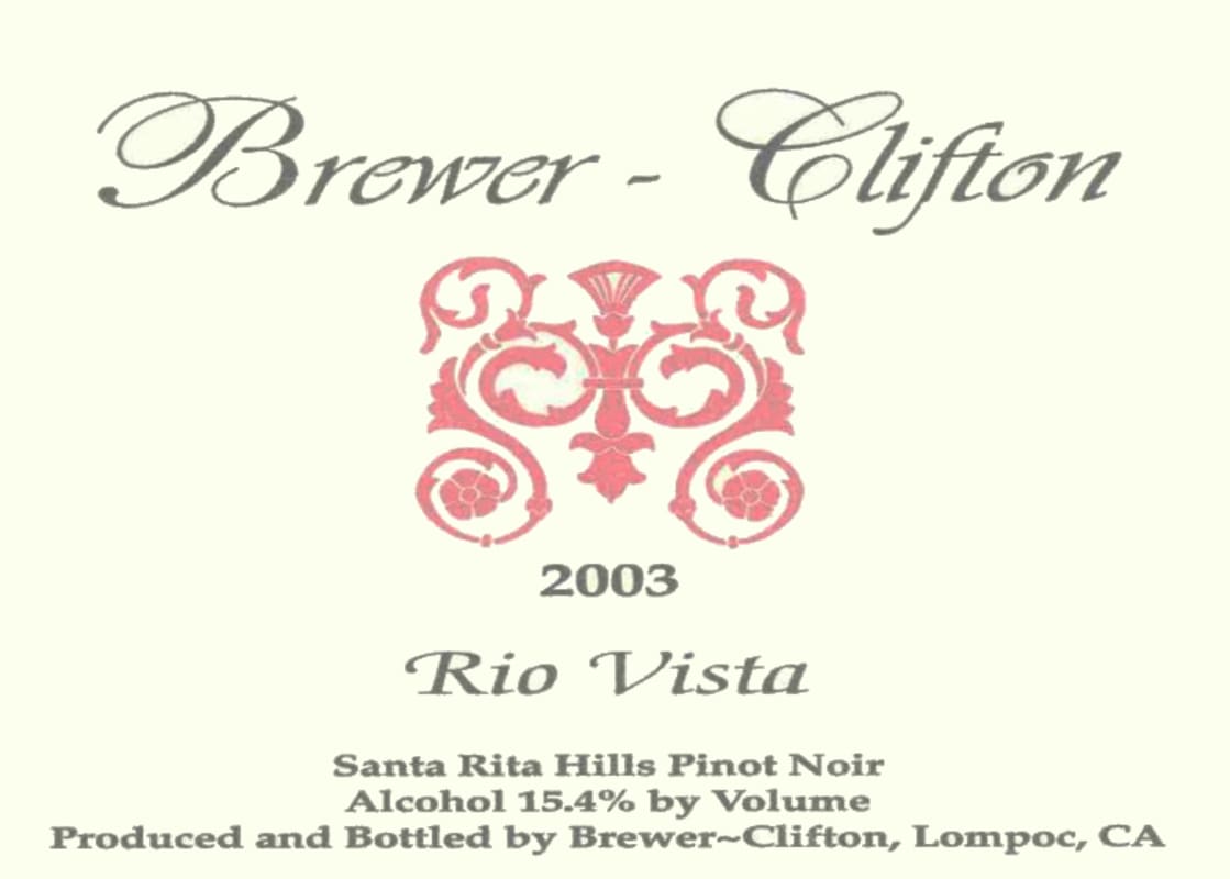 Brewer-Clifton Rio Vista Pinot Noir 2003 Front Label