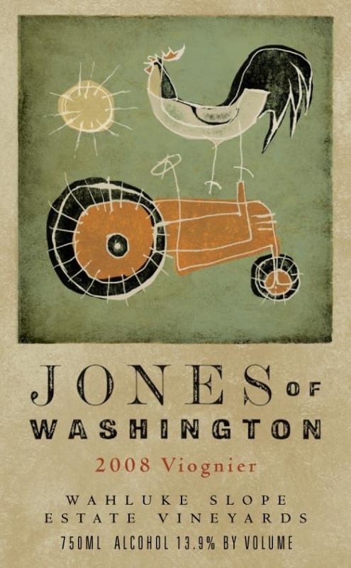 Jones of Washington Wine Estate Vineyards Viognier 2008 Front Label