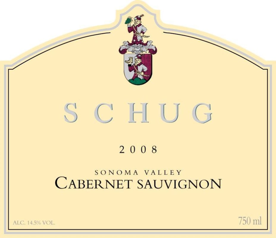 Schug Sonoma Valley Cabernet Sauvignon 2008 Front Label