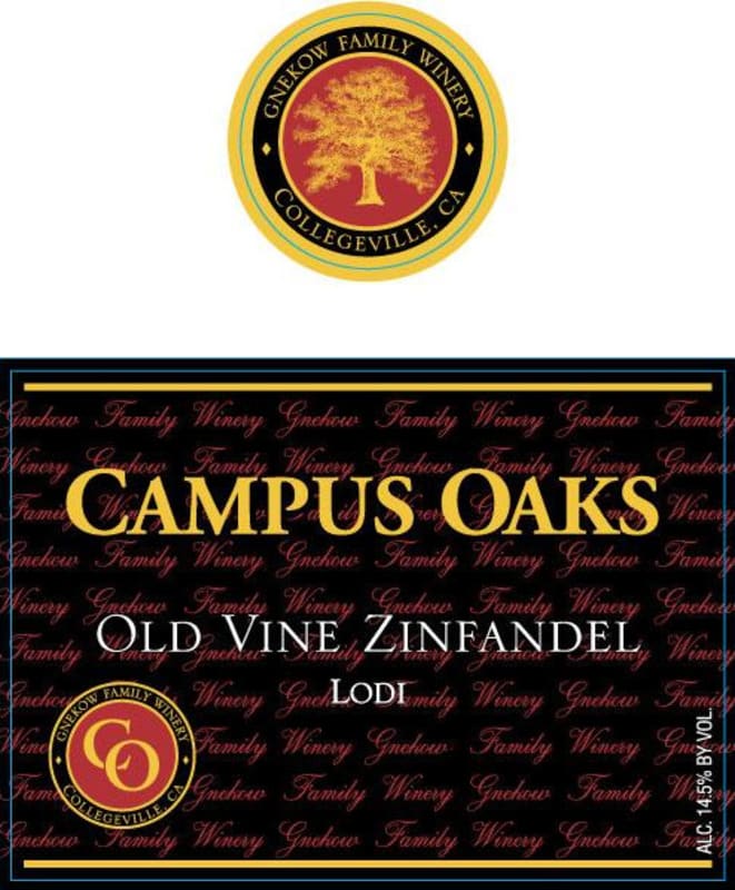 Gnekow Family Winery Campus Oaks Old Vine Zinfandel 2009 Front Label
