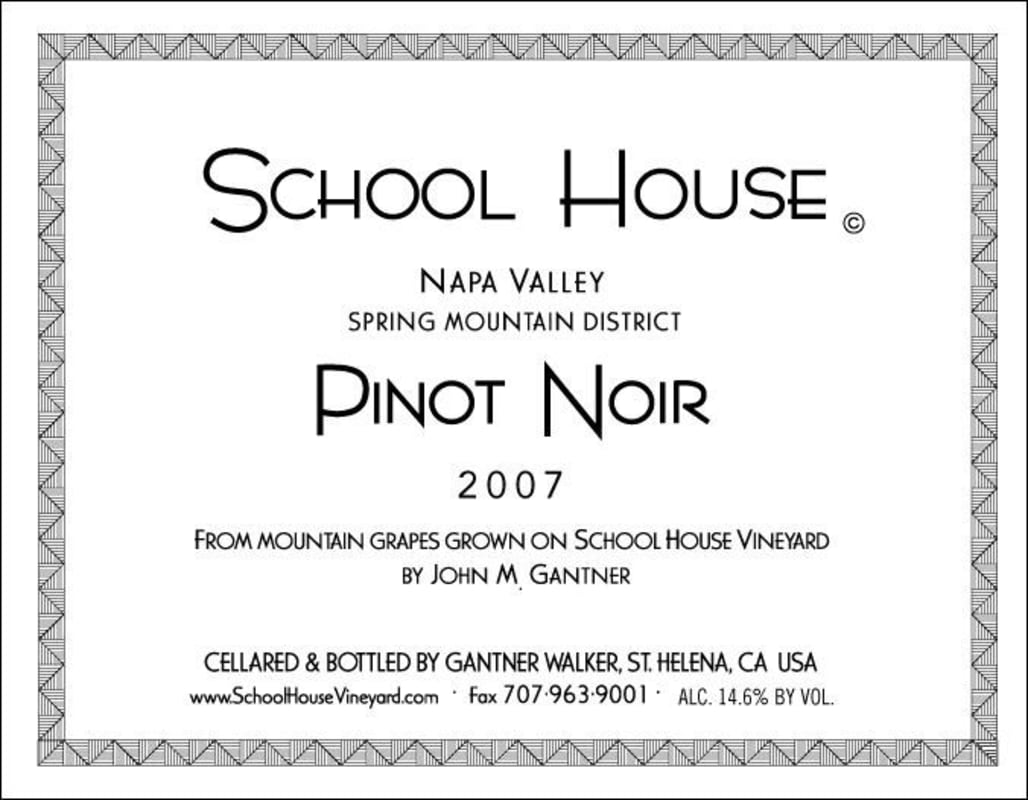 School House Pinot Noir 2007 Front Label