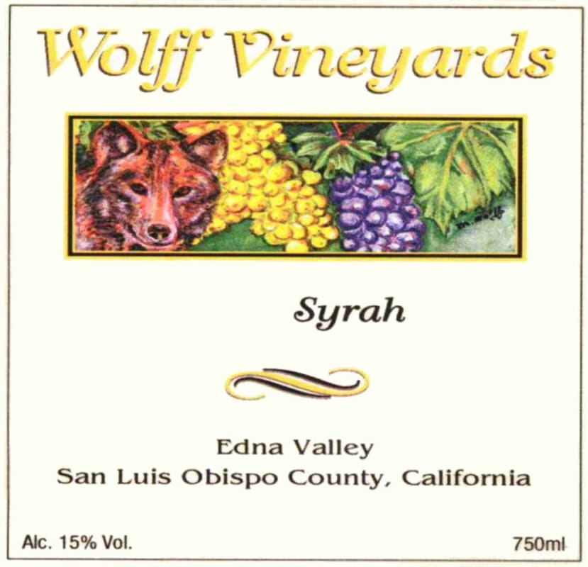 Wolff Vineyards Syrah 2007 Front Label