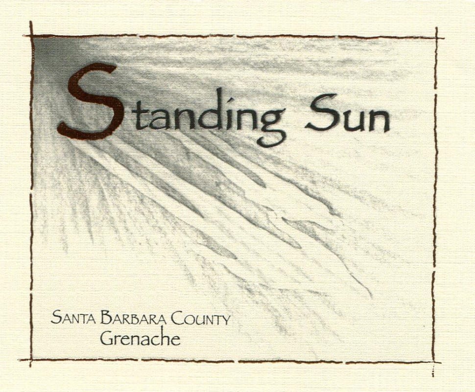 Standing Sun Wines Grenache 2012 Front Label