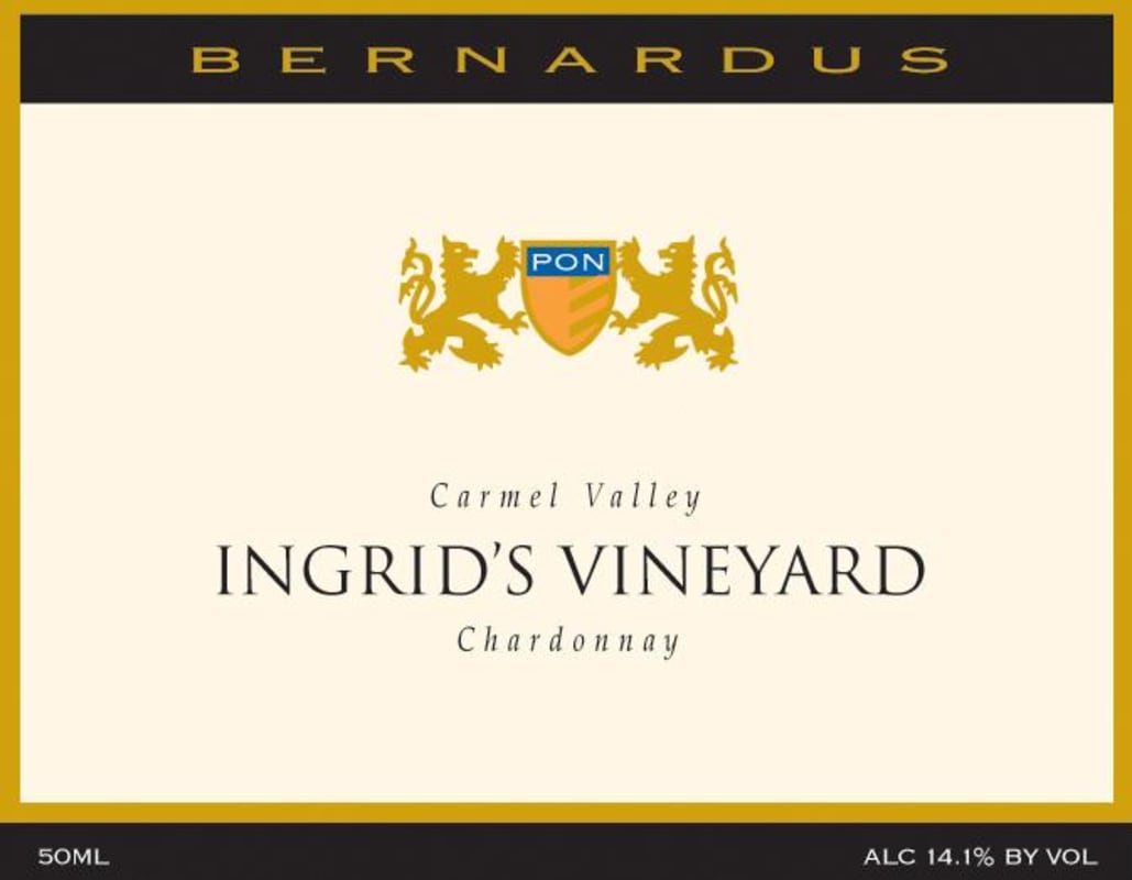Bernardus Ingrid's Vineyard Chardonnay 2014 Front Label