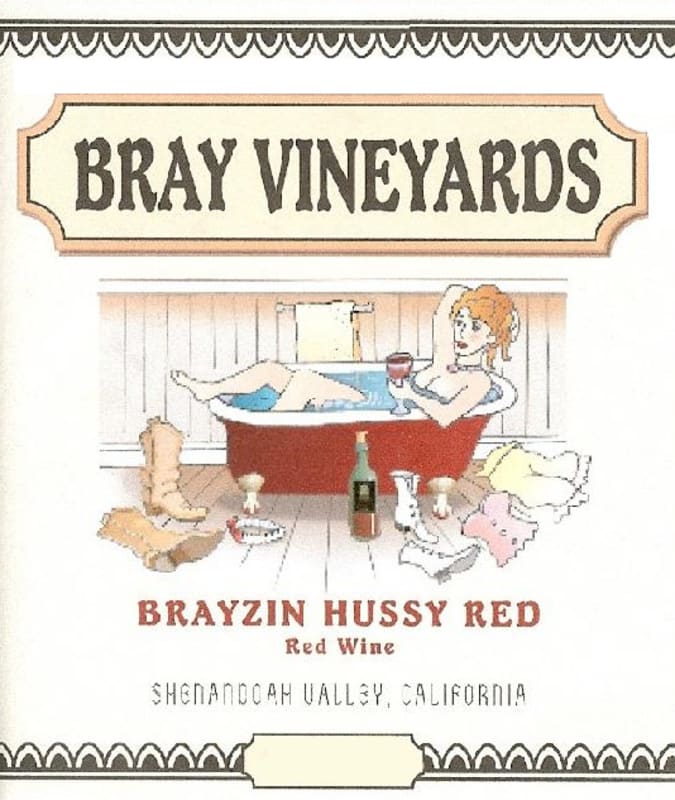 Bray Vineyards Brayzin Hussy Red 2013 Front Label
