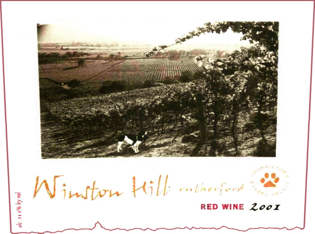 Frank Family Vineyards Winston Hill Proprietary Red 2001 Front Label