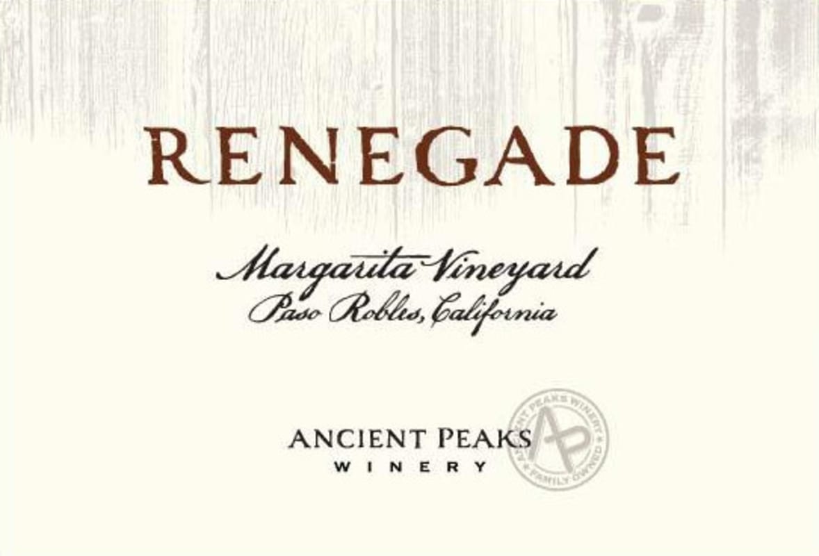 Ancient Peaks Margarita Vineyard Renegade 2010 Front Label