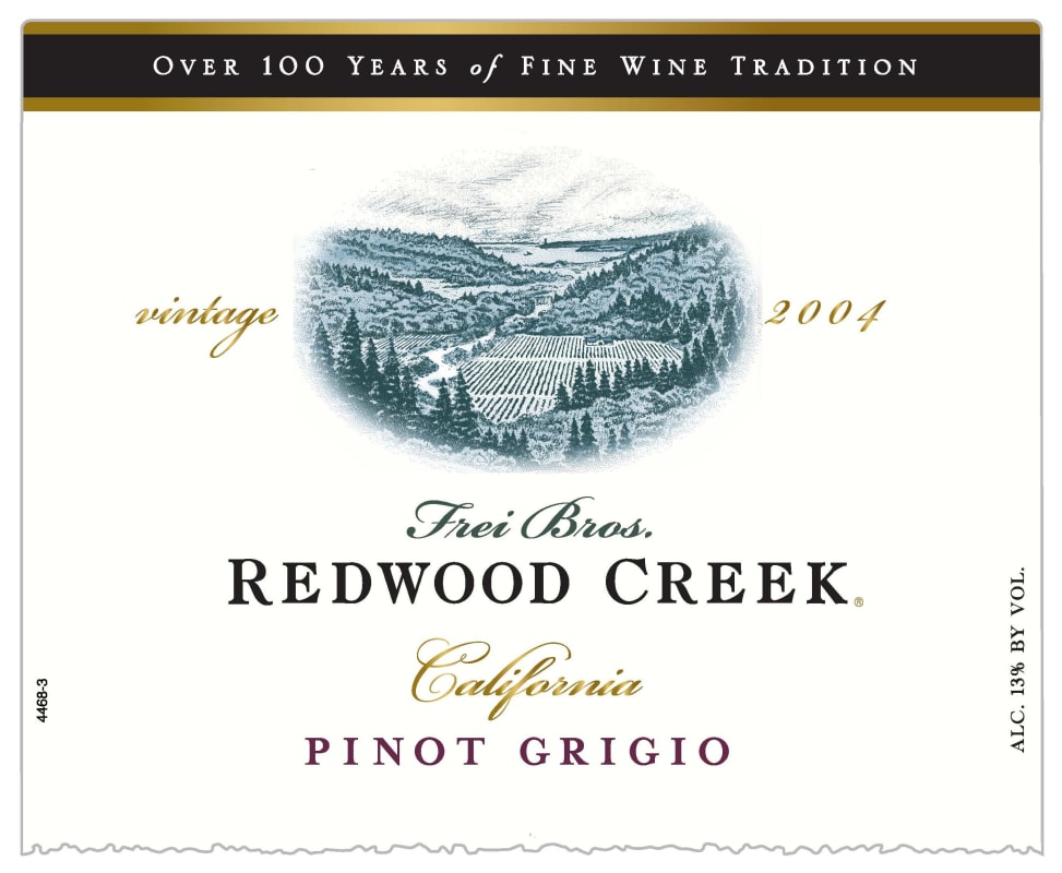 Redwood Creek Pinot Grigio 2004 Front Label