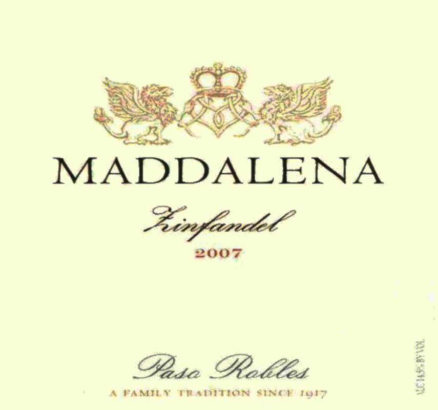 Maddalena Zinfandel 2007 Front Label