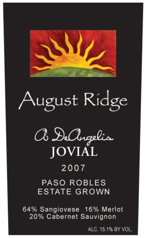 August Ridge A DeAngelis Jovial 2007 Front Label