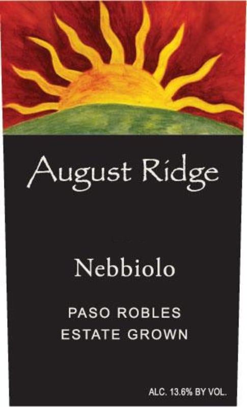 August Ridge Vineyards Nebbiolo 2010 Front Label